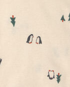 B&eacute;b&eacute; gar&ccedil;on - Ensemble 3 pi&egrave;ces cache-couches manches longues et pantalon &agrave; motif pingouin &ndash; Vert/Gris/Cr&egrave;me, image 5 sur 5 diapositives