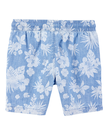 Kid Pull-On Bermuda Tropical Print Short-Blue, 