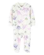 Bébé fille - Grenouillère à fermeture à glissière à 2 sens en coton à fleurs, image 1 sur 3 diapositives