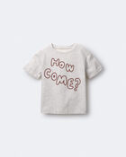 Toddler 'How Come' Rolled Cuff Tee - Heathered Grey, image 2 of 6 slides