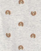 B&eacute;b&eacute; gar&ccedil;on - Ensemble 2 pi&egrave;ces salopette et manches longues &agrave; motif chien &ndash; Vert/Gris, image 5 sur 5 diapositives