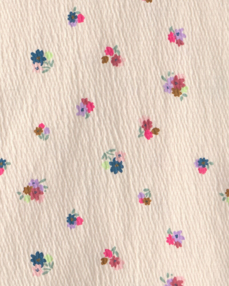 Girls Floral Short-Sleeve Top - Cream, image 2 of 3 slides