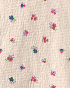 Girls Floral Short-Sleeve Top - Cream, image 2 of 3 slides