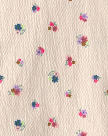 Girls Floral Short-Sleeve Top - Cream, 