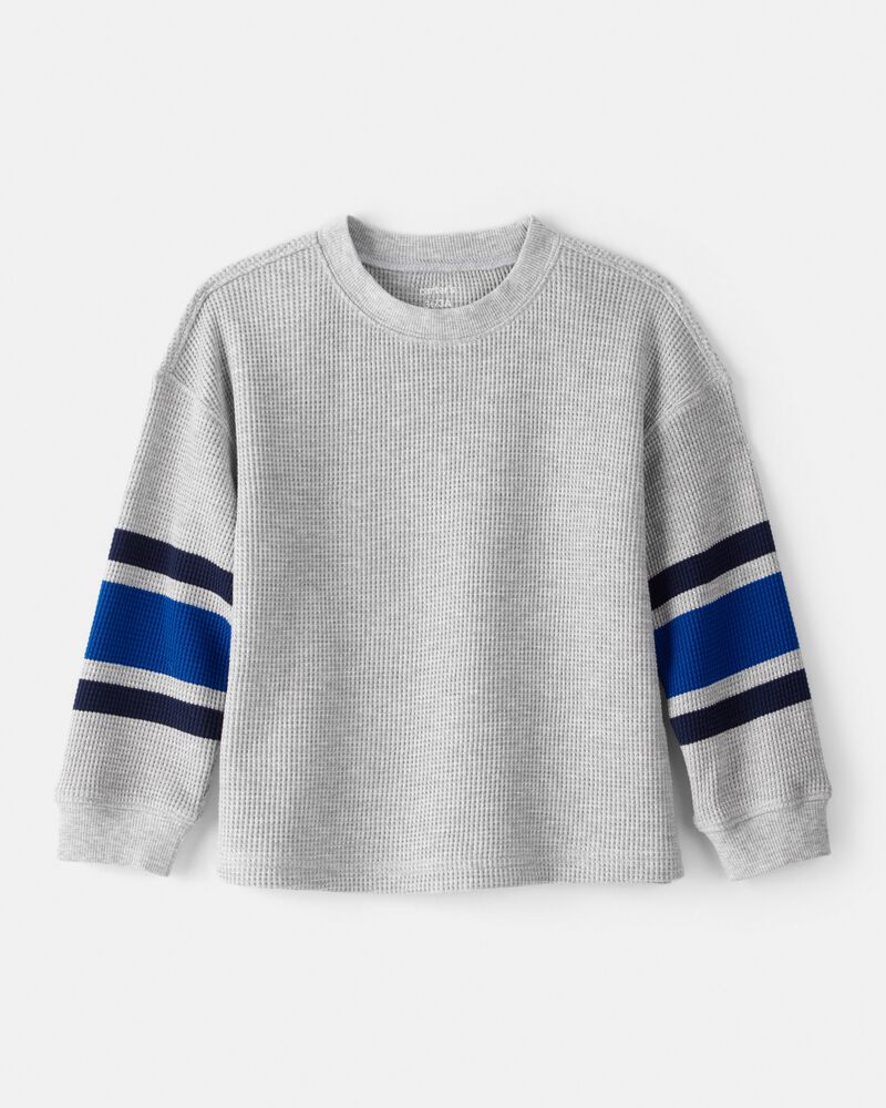Toddler Boy Thermal Long-Sleeve T-Shirt - Grey/Navy, image 1 of 3 slides