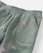 B&eacute;b&eacute; - Ensemble 2 pi&egrave;ces haut et pantalon en tricot gaufr&eacute; de coton biologique, image 4 sur 5 diapositives