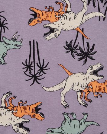 Pyjamas 4 pièces en coton ajusté à motif de dinosaure, 