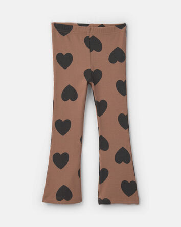 Toddler Girl 2-Piece Heart Long-Sleeve Top & Pant Set - Brown, 