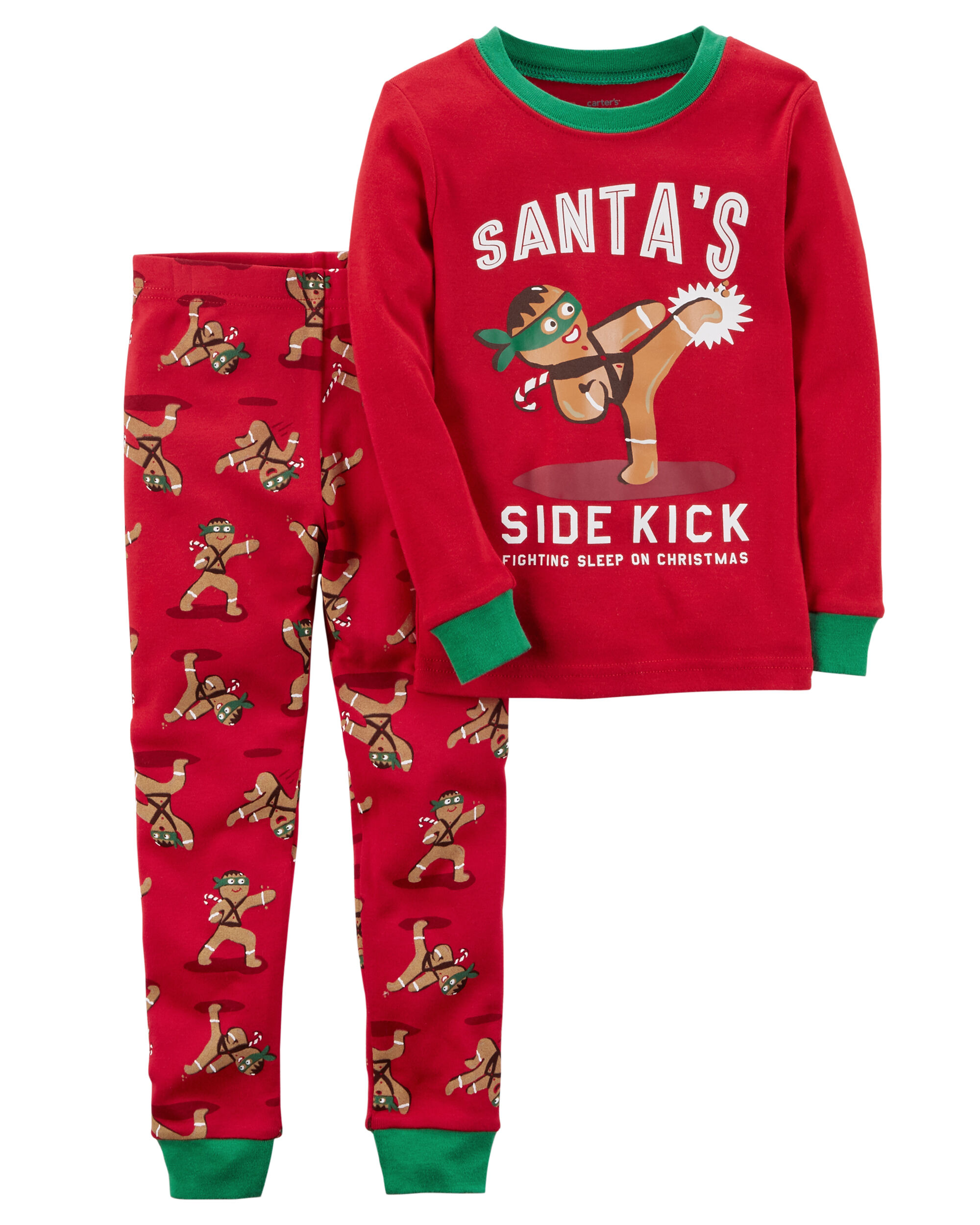 Carters Toddler Boys Holiday Christmas 4 Piece Snug Fit Long Sleeve Cotton Pajamas