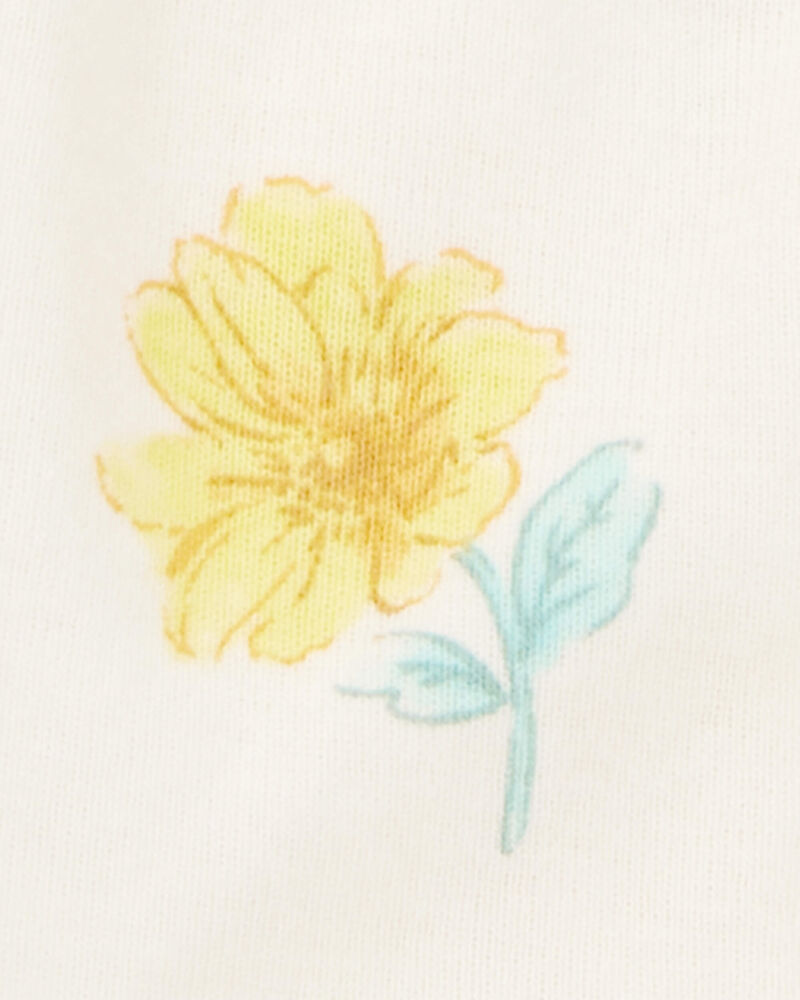 Bébé Ensemble 3 pièces haut à capuchon et pantalon à fleurs - Jaune/Ivoire, image 3 sur 4 diapositives