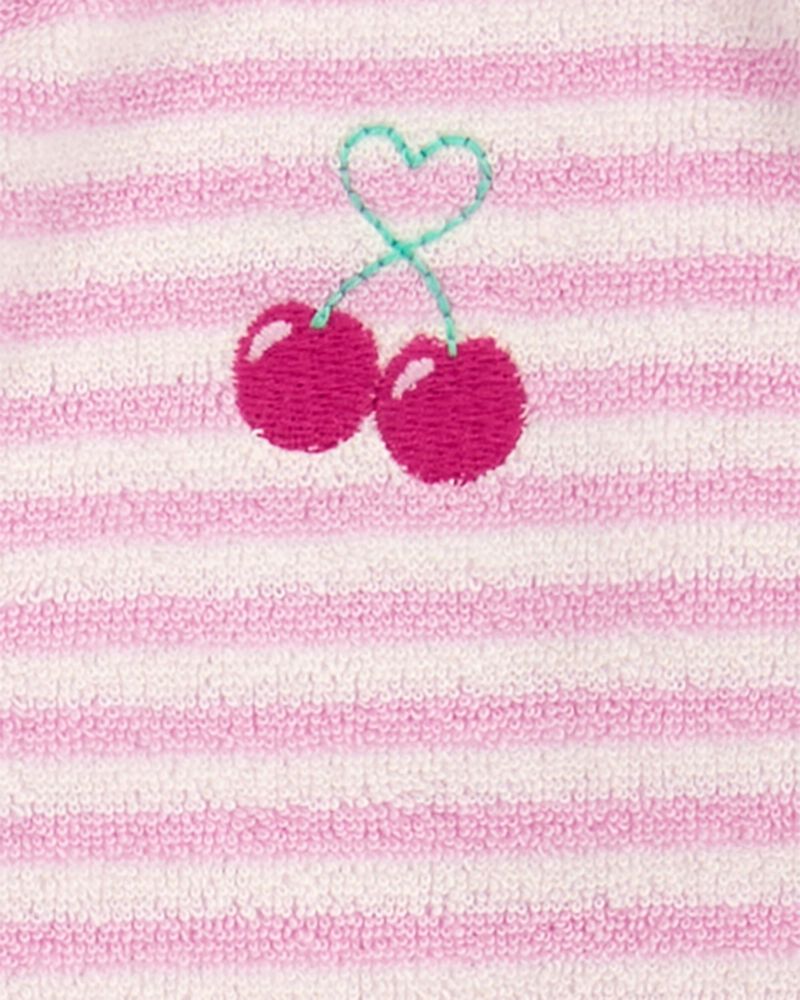 Baby Cherry Snap-Up Terry Sleeper Pyjamas, image 2 of 3 slides
