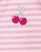 Baby Cherry Snap-Up Terry Sleeper Pyjamas, image 2 of 3 slides