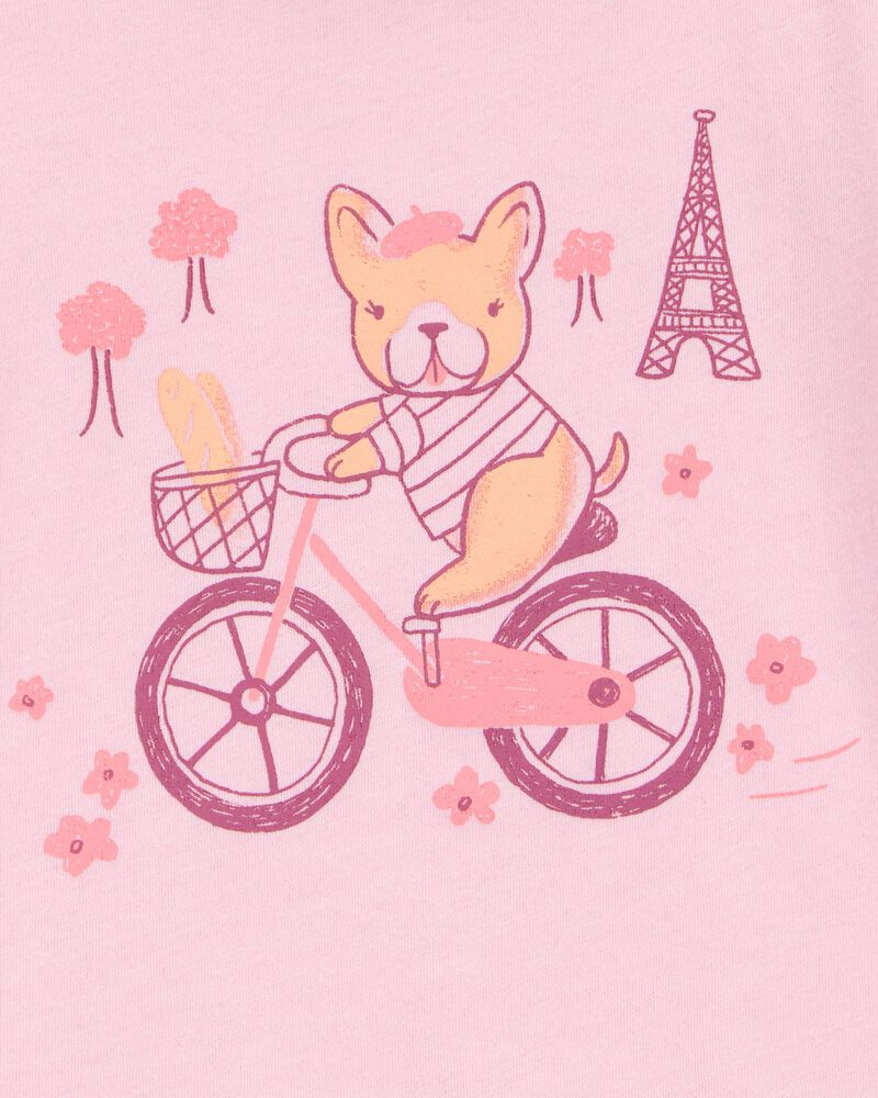 Toddler Paris Short-Sleeve Graphic Tee - Pink, image 2 of 3 slides