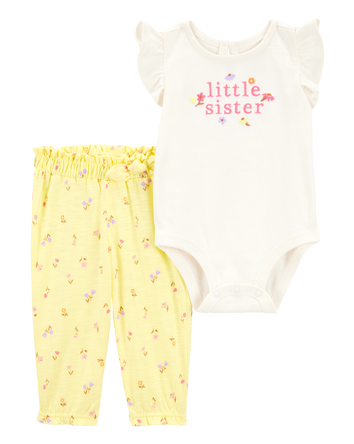 Baby 2-Piece Little Sister Bodysuit Pant Set, 