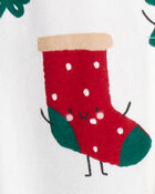 Baby Christmas Print 100% Cotton Long-Sleeve 2-Way Zip 1-Piece pyjamas, image 3 of 4 slides