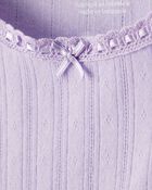 Girls Pointelle Long-Sleeve Top - Purple, image 2 of 4 slides