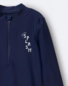 Tout-petit gar&ccedil;on - Maillot dermoprotecteur &agrave; manches longues et demi-fermetures &agrave; glissi&egrave;re &laquo;Splish Splash&raquo; - Bleu marine, image 7 sur 7 diapositives