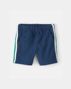 Tout-petit gar&ccedil;on - Short en jersey bouclette &agrave; rayures - Bleu/Vert, image 1 sur 5 diapositives