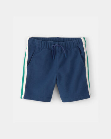 Tout-petit gar&ccedil;on - Short en jersey bouclette &agrave; rayures - Bleu/Vert, 