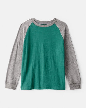 Garçons - T-shirt raglan à manches longues - Vert, 
