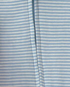 Baby Boy 2-Pack Snug Fit Sleepers Stripe and Dino - Blue, image 4 of 5 slides