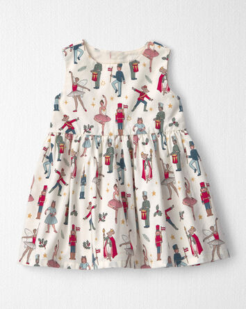 Baby Girl 2-Piece Organic Cotton Cardigan Dress Set in Nutcracker, 