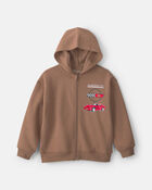Boys 'Corvette' Zip-Up Hoodie - Brown, image 1 of 2 slides