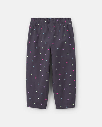 Toddler Girl Heart Twill Pull-On Pants - Black, 