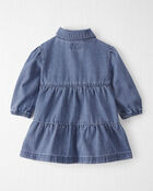 Baby Girl Organic Cotton Denim Dress, image 2 of 6 slides