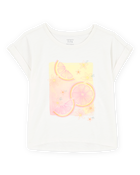 Kid Lemon Short-Sleeve Fashion Top - Cream, image 1 of 3 slides