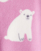 Baby Girl Polar Bear Print Loose Fit Long-Sleeve Sleeper - Pink, image 3 of 4 slides
