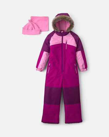 Girls 1 Piece Snowsuit- Purple, 