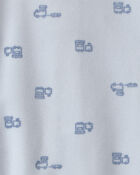 Baby Boy 'Baby Brother' Fleece 2-Way Zip Sleepers - Blue, image 4 of 5 slides