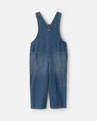 Toddler Logo Denim Overalls - Dark Wash, image 2 of 4 slides
