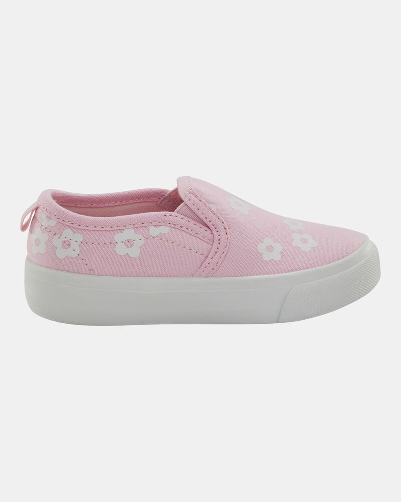 Tout-petit Espadrilles fleuries &agrave; enfiler - Rose, image 2 sur 7 diapositives
