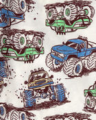 Toddler Boy Monster Truck 100% Cotton Snug Fit 4-Piece Pyjama Set - Grey, image 3 of 4 slides