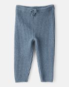 Baby Girl Ribbed Sweater Knit Pants - Blue, image 1 of 4 slides