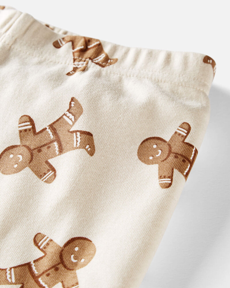 Kid Organic Cotton Pyjamas Set in Gingerbread Cookie, image 2 of 4 slides