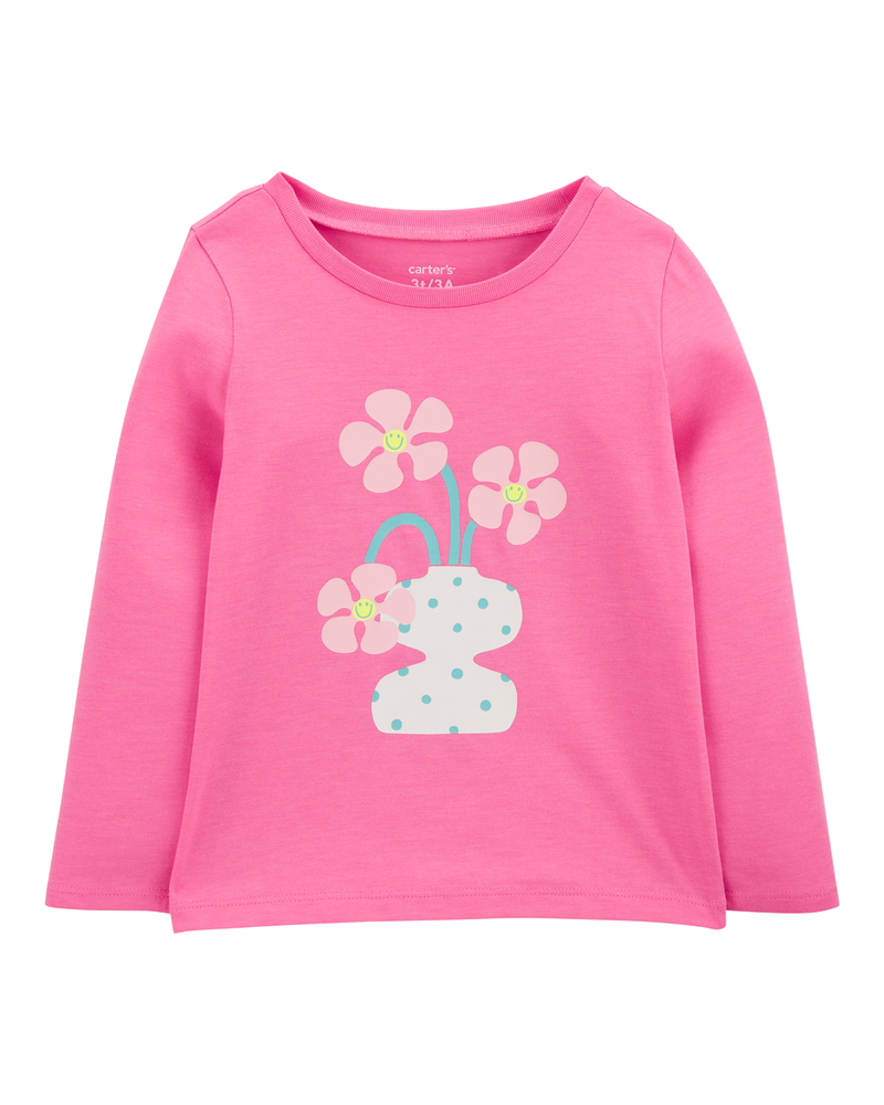 Enfant T-shirt en coton mélangé à fleurs, image 1 sur 3 diapositives