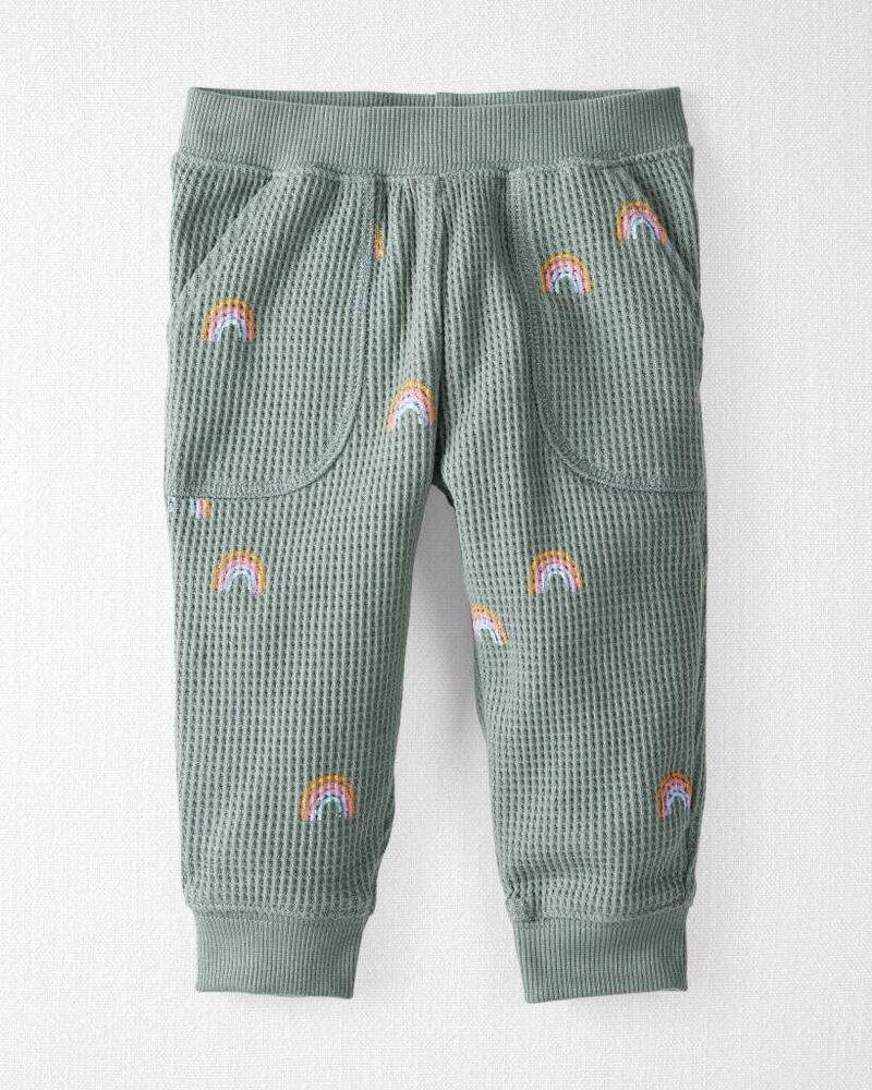 B&eacute;b&eacute; - Ensemble 2 pi&egrave;ces haut et pantalon en tricot gaufr&eacute; de coton biologique, image 2 sur 5 diapositives