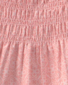 Filles - D&eacute;bardeur &agrave; smocks &agrave; motif g&eacute;om&eacute;trique - Rose, image 2 sur 2 diapositives
