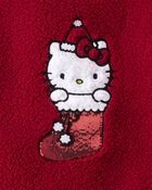 Girls Hello Kitty® Sherpa Pullover Sweatshirt - Red, image 2 of 2 slides