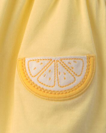 Baby Girl Lemon Sleeveless Bodysuit Dress - Yellow, 