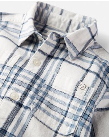Organic Cotton Cozy Flannel Button-Front Shirt
, 