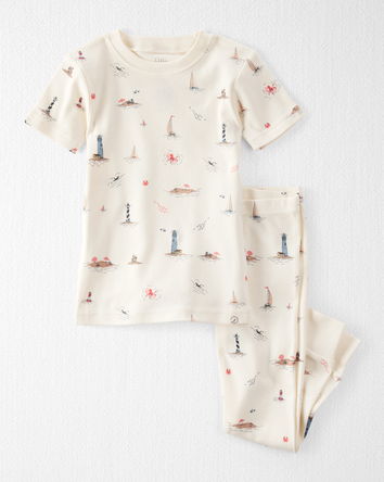 Toddler Organic Cotton Pyjamas in Coastal Print, 