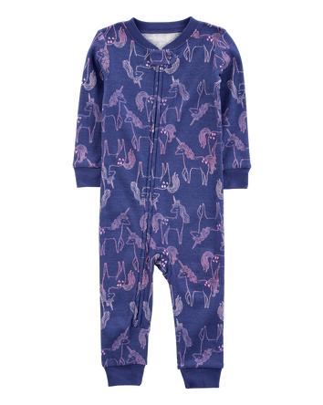 Toddler 1-Piece Unicorn 100% Snug Fit Cotton Footless Pyjamas, 