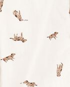 Baby 2-Piece Dog Button-Down Shirt Outfit Set - White/Brown, image 2 of 3 slides