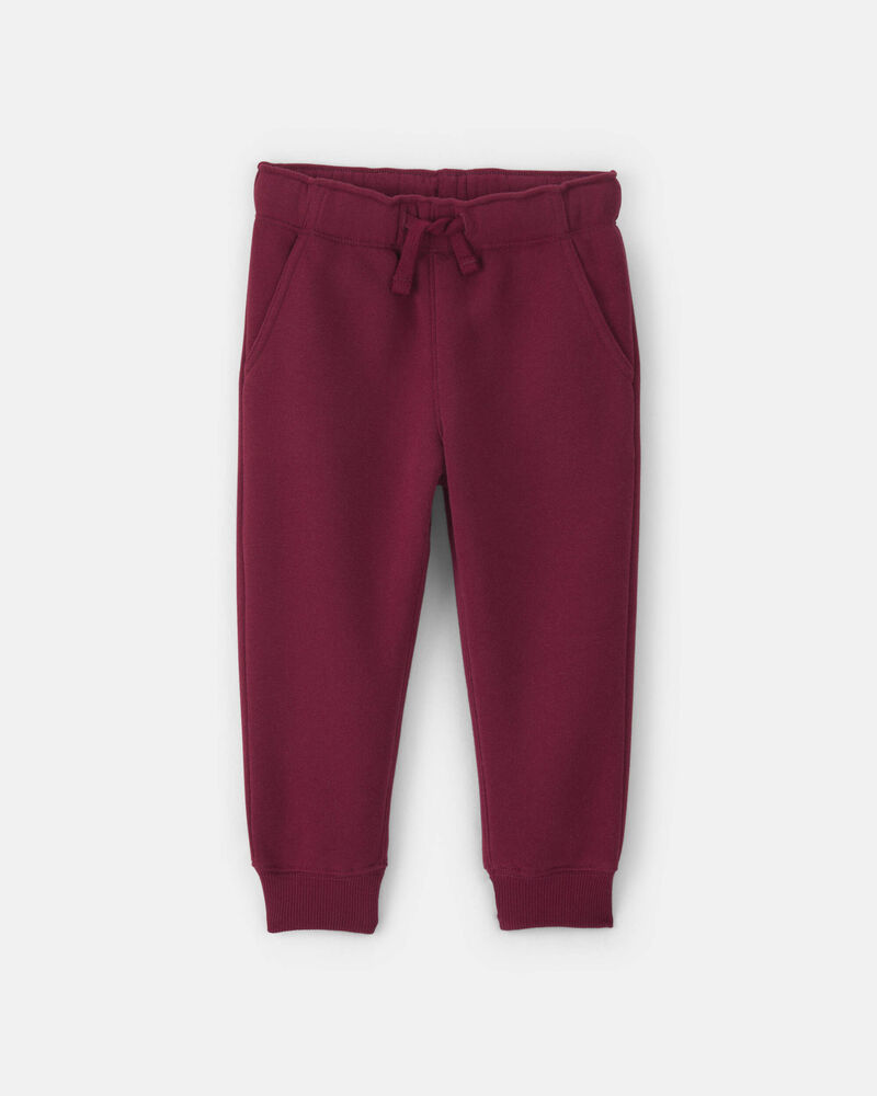 Toddler Boy Fleece Joggers - Burgundy, image 1 of 4 slides