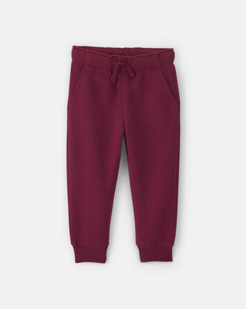 Toddler Boy Fleece Joggers - Burgundy, 