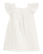 Bébé Robe à manches volantées - Blanc, image 2 sur 5 diapositives